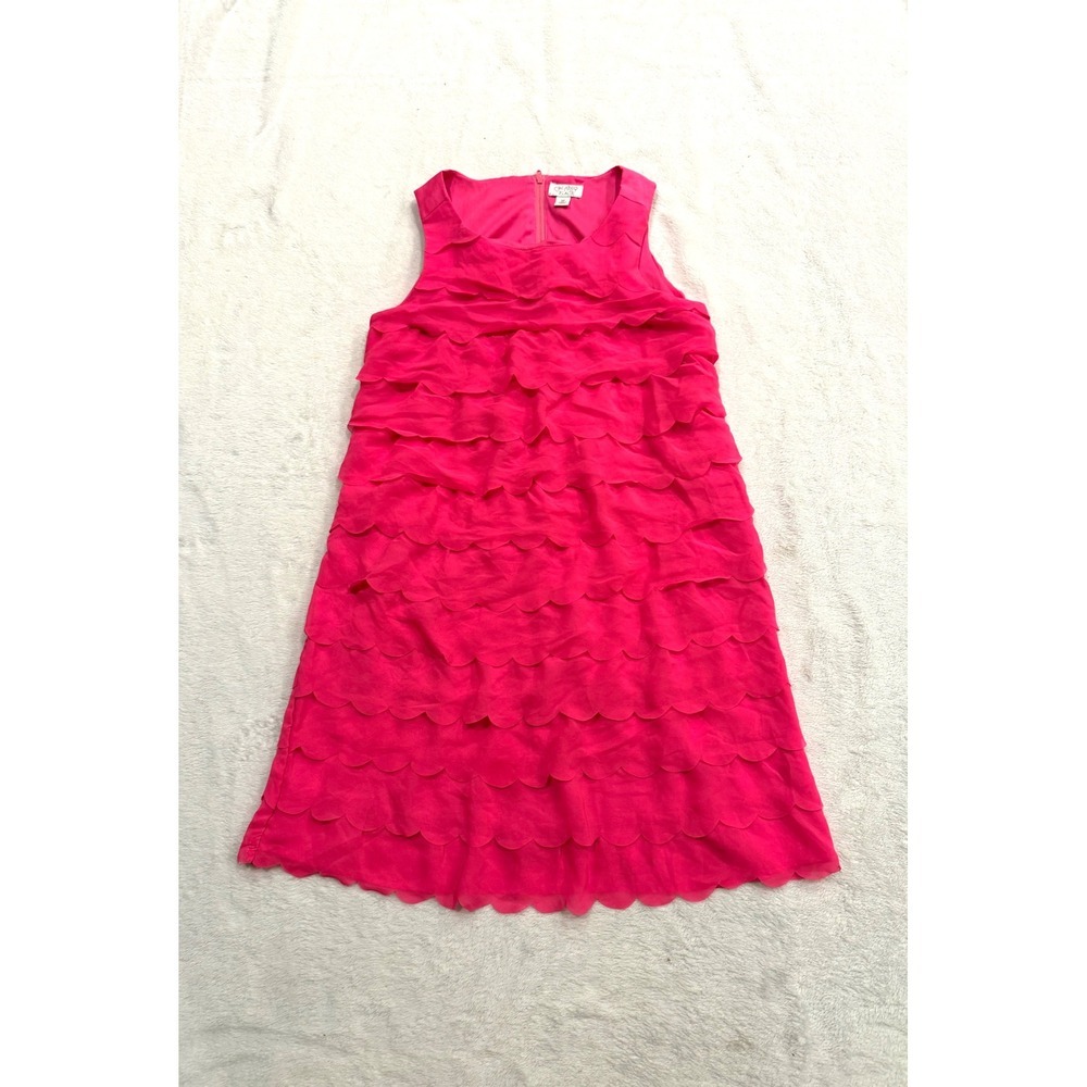 The Childrens Place Girls Hot Pink Tiered Ruffle Sleeveless Party Dress Size 12